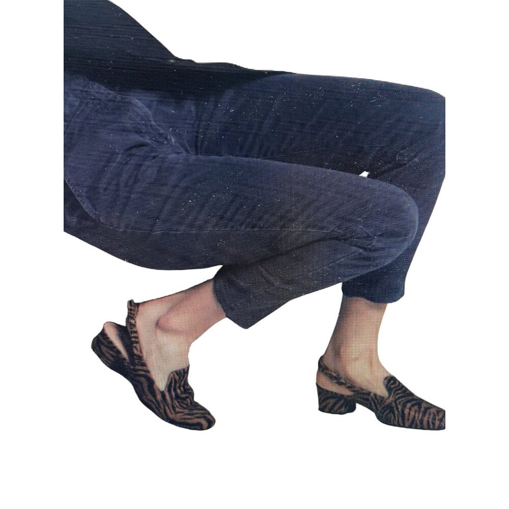 Gini & Albert Tiger Print Sling back Block Heels Leather Upper S 40  Womens